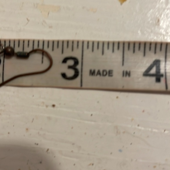 2.75” mixed metal open circle hoop dangle earrings on French wire - Picture 9 of 10